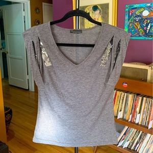 Super cute Sparkly gray top forever 21
